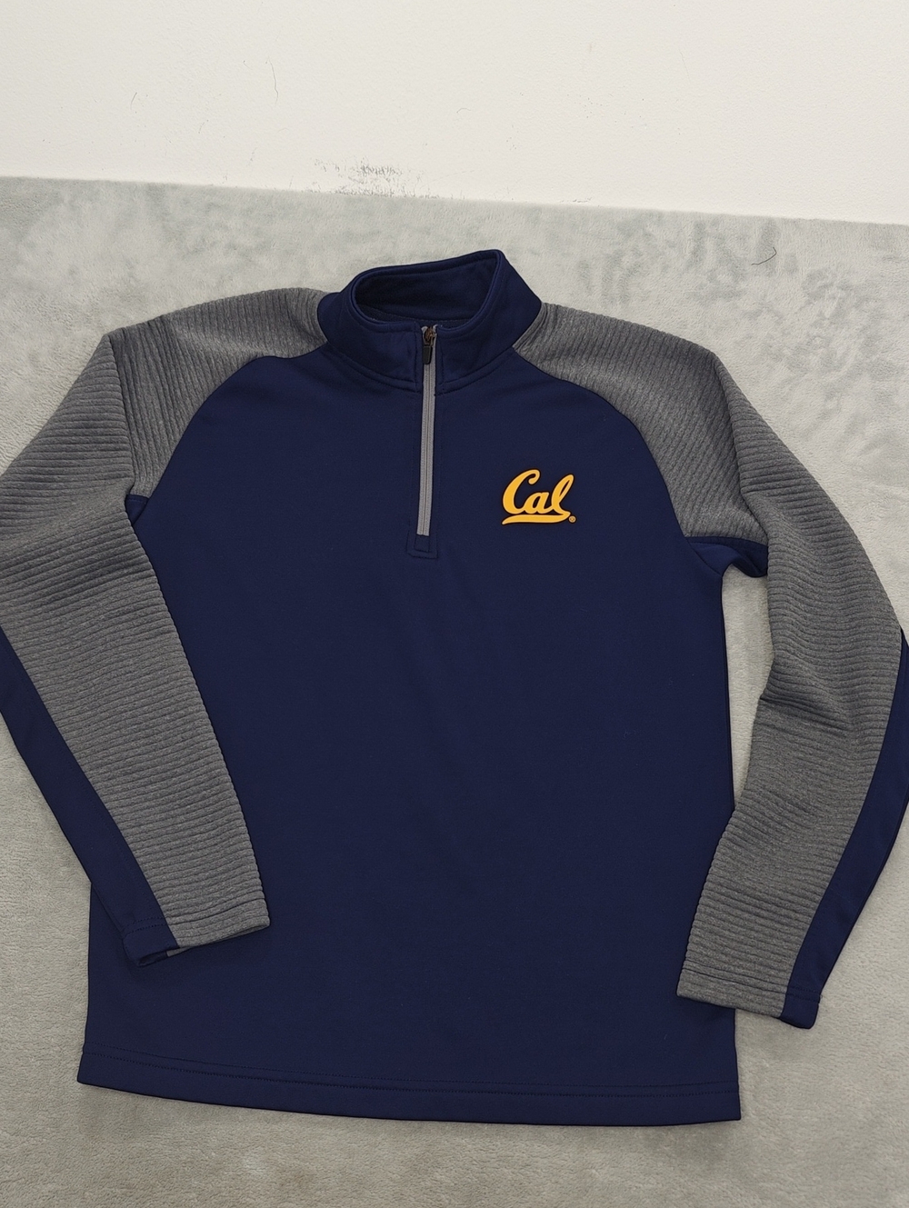 Rivalry Threads Navy and Gray Cal Script Quarter-Zip